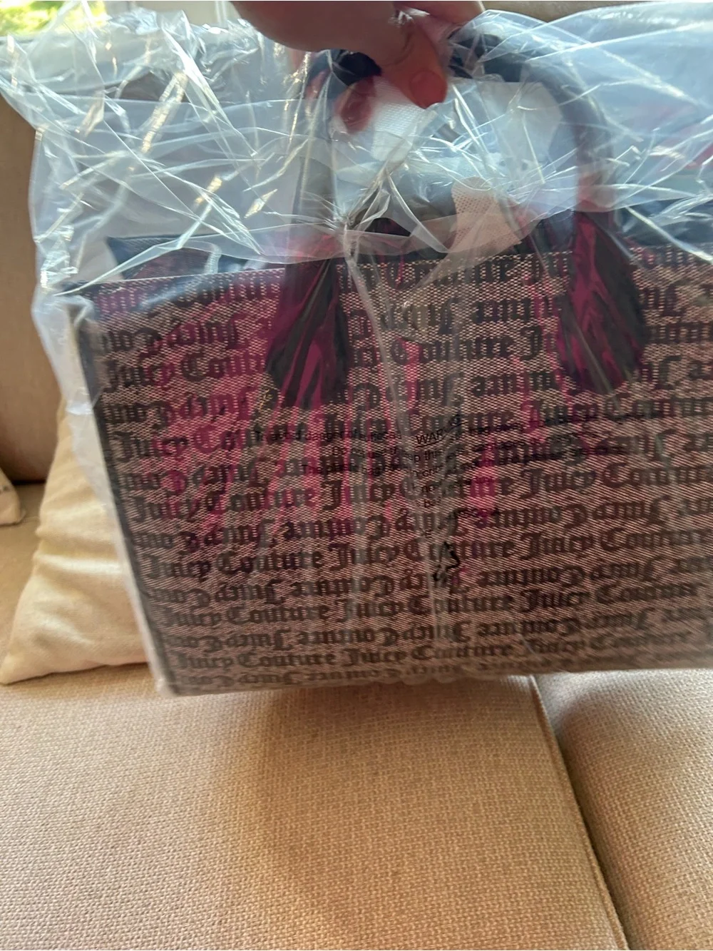 NWT JUICY COUTURE black and grey tote bag.